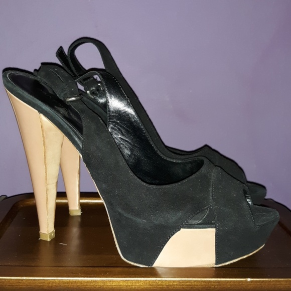 Sergio Rossi platform sandals black and beige nude - Picture 8 of 8